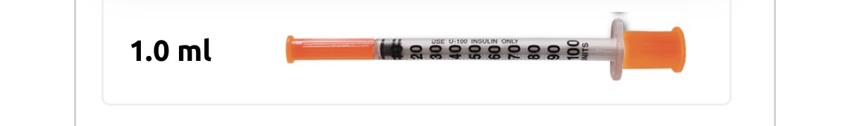 1.0 mL insulin syringe